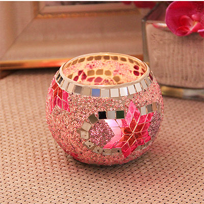 Beautiful mosaic glass candle holder for your room